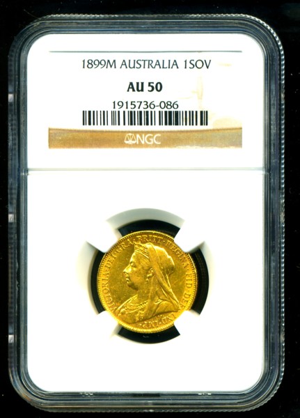 1899 M AUSTRALIA VICTORIA GOLD COIN SOVEREIGN NGC RARE  