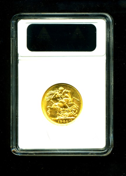 1901 M AUSTRALIA VICTORIA GOLD COIN SOVEREIGN ANACS CERTIF GENUINE 