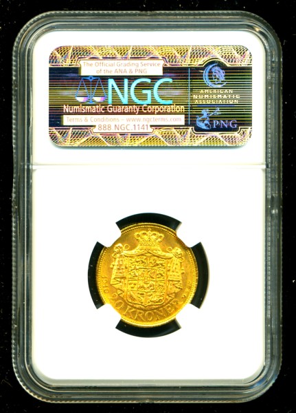 1910 DENMARK GOLD COIN 20 KRONER * NGC CERTIFIED GENUINE & GRADED MS 