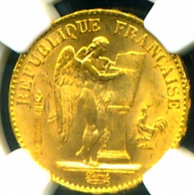 LUCKY ANGEL GOLD COIN 20 FRANCS obverse