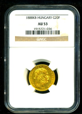 1888 AUSTRIA HUNGARY GOLD COIN 20 FRANCS 8 FT * NGC CERTIFIED GENUINE 