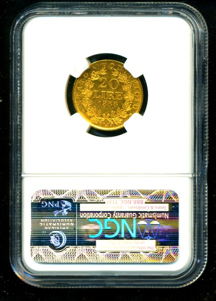 1866 R XXI VATICAN GOLD COIN * 20 LIRE * NGC MEGA RARE  